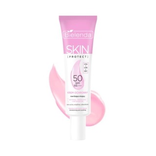 Bielenda SKIN PROTECT Krem ochronny SPF 50 nawilżająco - kojący PA++++, UVA + UVB + HEV 40 ml