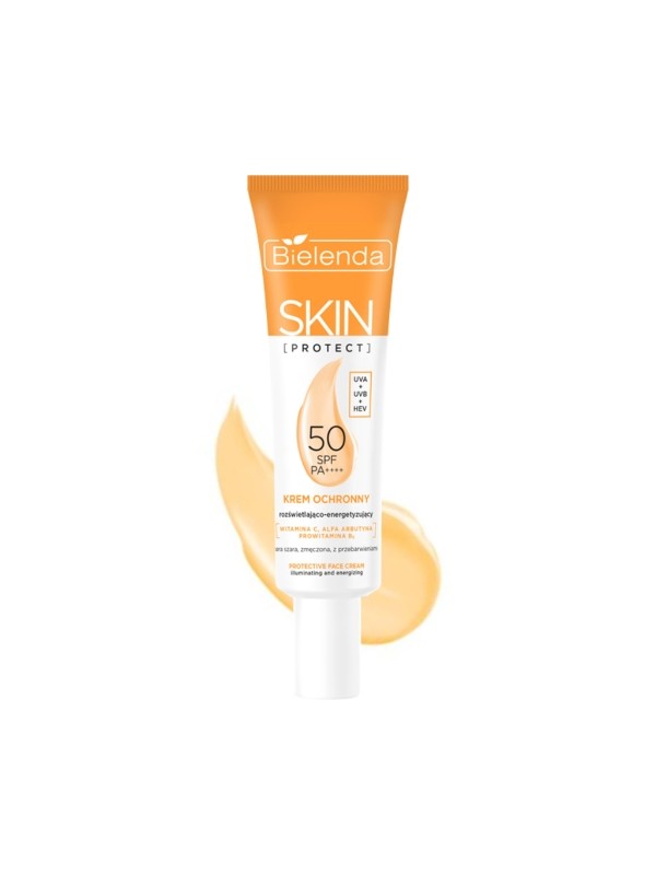 Bielenda SKIN PROTECT Protective cream SPF 50 brightening and energizing, PA++++, UVA + UVB + HEV 40 ml