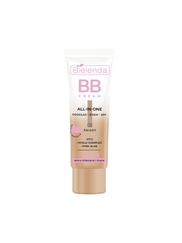 Bielenda ALL IN ONE BB CREAM для комбінованої та жирної шкіри відтінок 02 смаглявий 30 мл