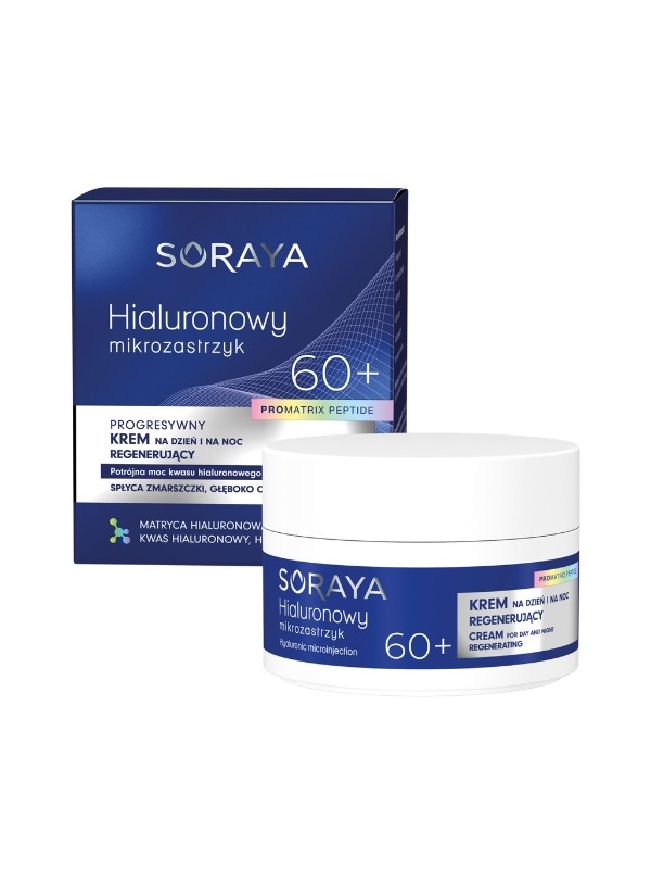 Soraya Hyaluronic micro injection Progressive regenerating cream 60+ for day and night, hyaluronic acid and signal peptide 50 ml