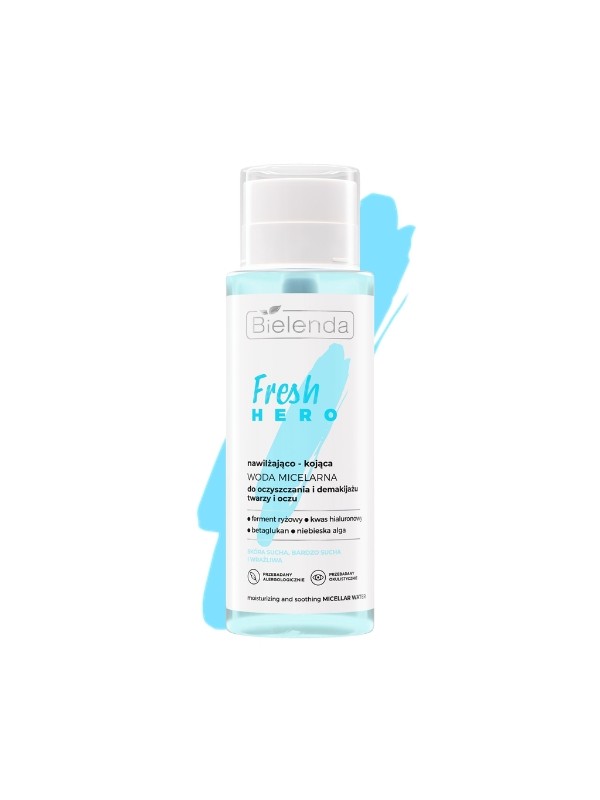 Bielenda Fresh HERO Feuchtigkeitsspendendes und beruhigendes Mizellenwasser zum Reinigen und Entfernen von Make-up von Gesicht u