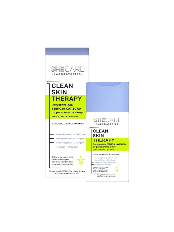 SheCare Clean Skin Therapy Очищаюча кислотна есенція для протирання шкіри тіла - декольте, спина, руки 150 мл