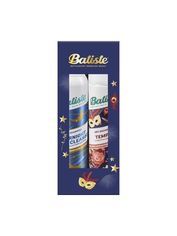 BATISTE Zestaw świąteczny Suchy Szampon Tempt 200 ml + Overnight Light Cleanse 200 ml