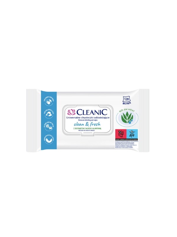 Cleanic Universele Verfrissende Doekjes Clean& Fresh 120 st.