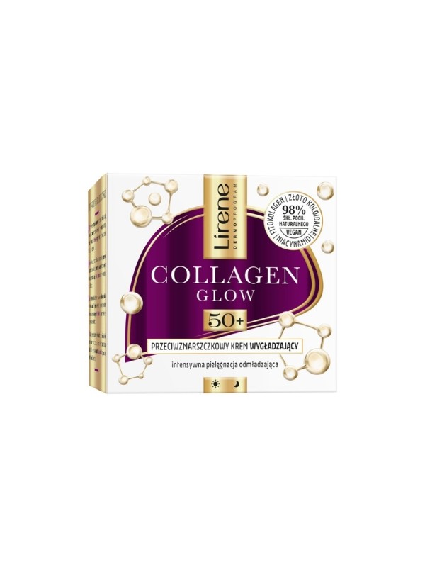 Розгладжуючий крем проти зморшок Lirene Collagen Glow 50+ 50 мл