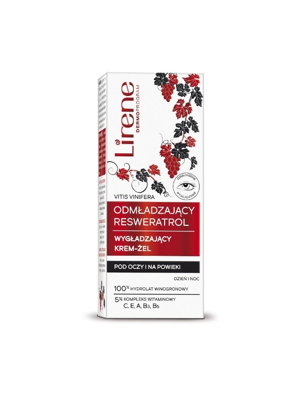 Lirene Gladmakende en verhelderende oogcrème-gel Resveratrol 20 ml