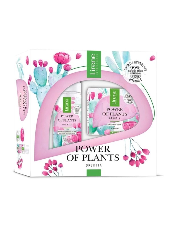 Lirene Power Of Plants Gift Set Prickly Pear Face Cream 50 ml + Cleansing Foam 150 ml