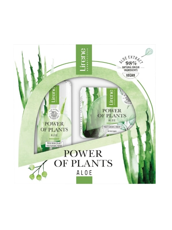 Lirene Power Of Plants Zestaw prezentowy Aloes Krem do twarzy 50 ml + Tonik do twarzy 200 ml