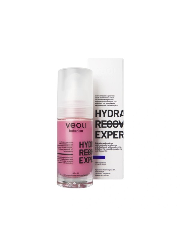 Veoli Botanica Hydra Recovery Expert hydraterend en herstellend gezichtsserum met een complex van hyaluronzuren 15% 30 ml