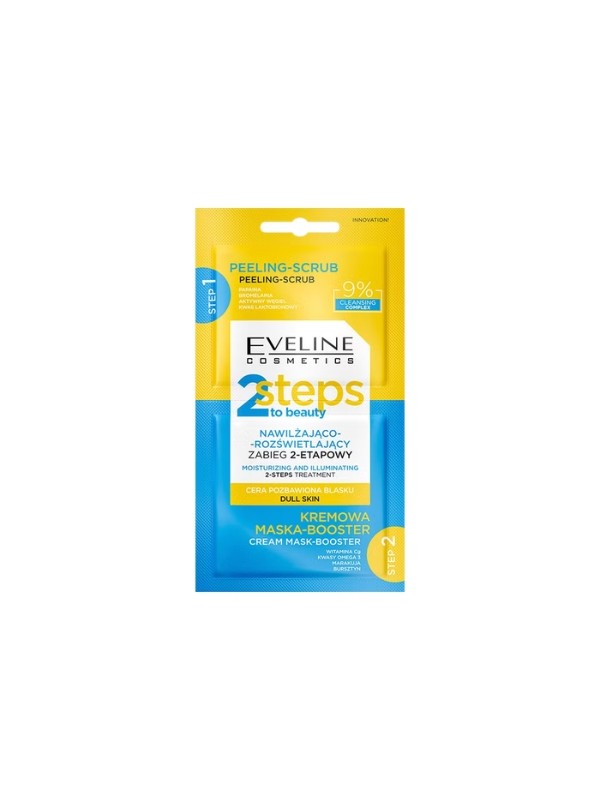 Eveline 2 Steps To Beauty зволожуючий і освітлюючий 2-етапний догляд за обличчям 2x4 мл