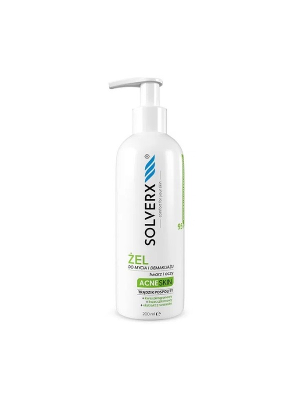 Solverx Acne Skin Gezichtsreinigingsgel en Make-Up Remover 200 ml