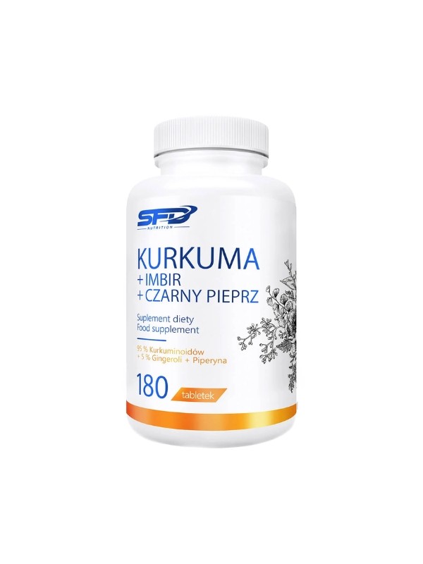 SFD Kurkuma + Gember + Zwarte Peper 180 tabletten