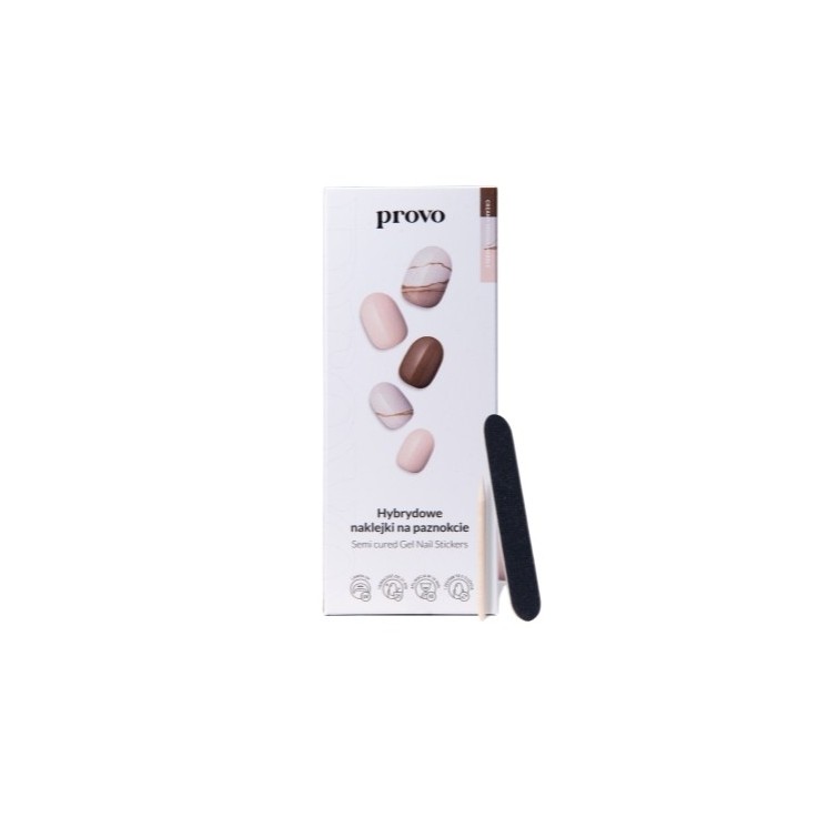 Provo hybrid Nail stickers NO.8 Creamy Mocha 33 pieces