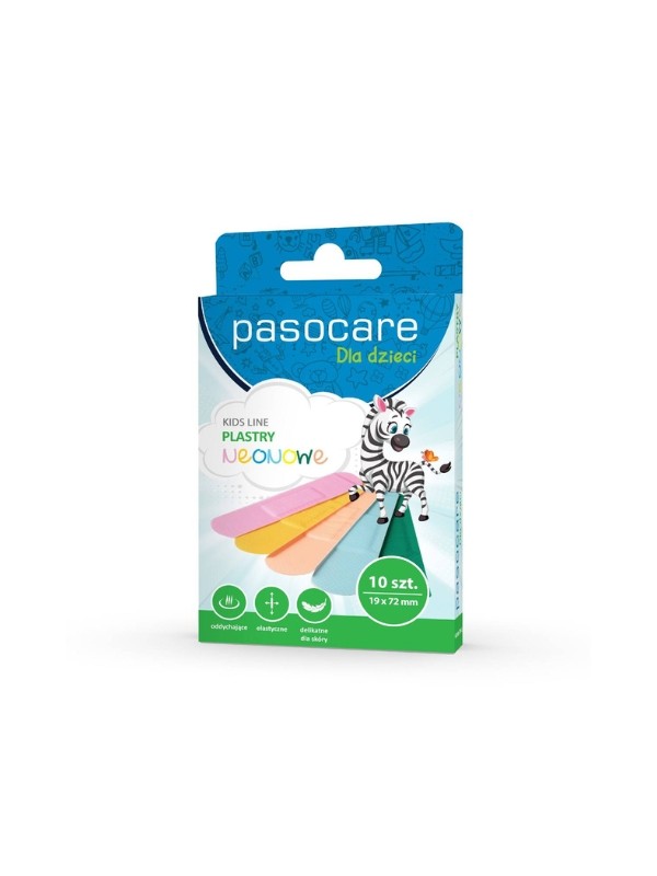 Pasocare Kids neonowe Plastry dla dzieci 10 sztuk