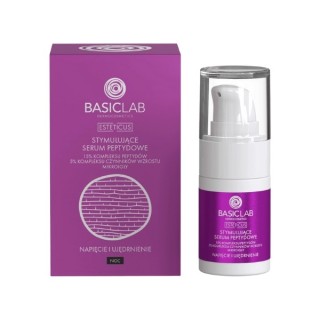 BasicLab Esteticus stimulating Peptide Serum for the face at night 15% peptide complex 15ml