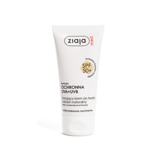 Тонуючий крем для обличчя Ziaja Med захисний, натуральний відтінок SPF50 + 50 мл