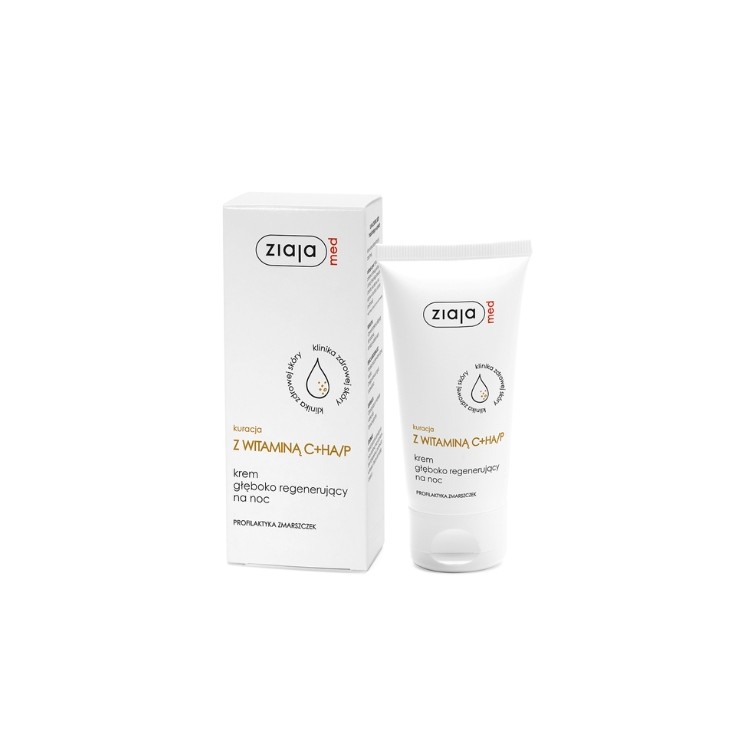 Ziaja Med Vitamine C+HA/P Treatment Crème de nuit visage profondément régénérante 50 ml