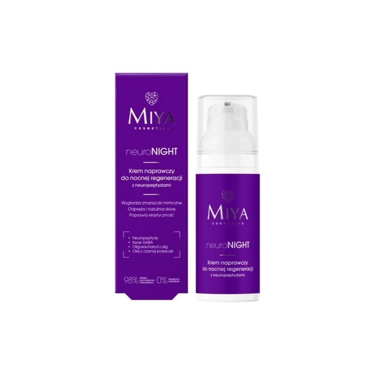 Нічний крем для відновлення Miya Cosmetics neuroNIGHT з нейропептидами 50 мл