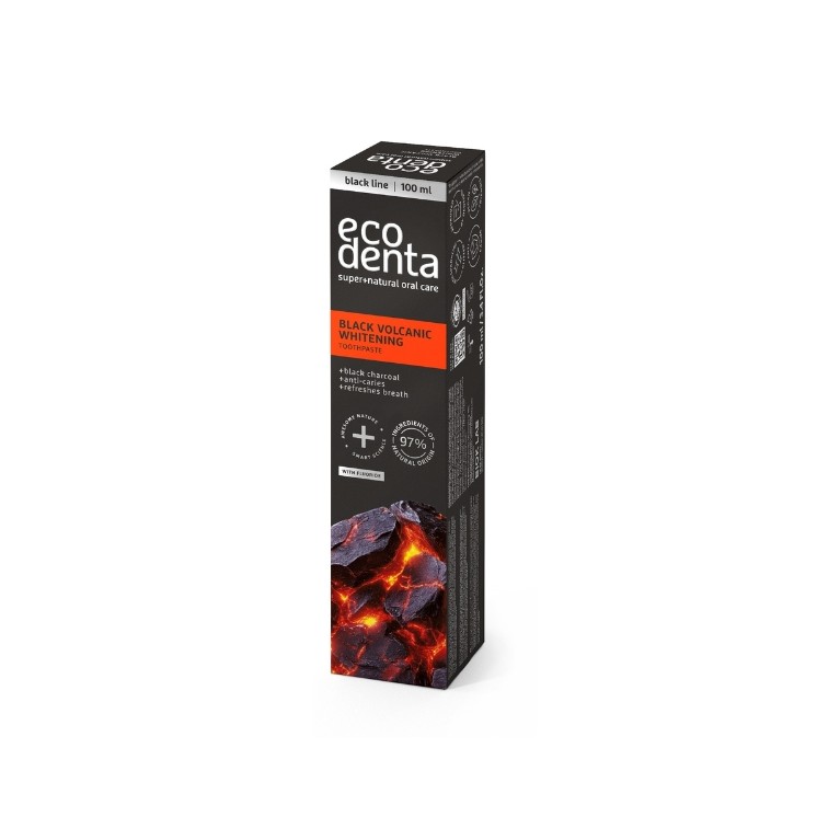 Ecodenta Black Volcanic Whitening Zahnpasta mit vulkanischen Mineralien, 100 ml