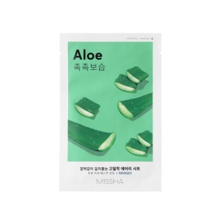 Missha Airy Fit Sheet Mask Aloe feuchtigkeitsspendende und elastisierende Sheet-Maske 19 g
