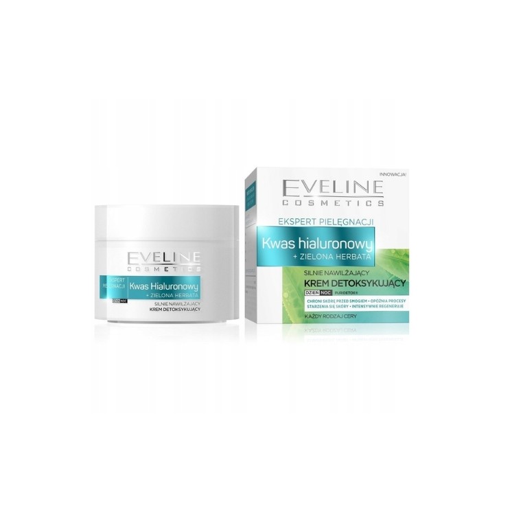 Crème Visage Intensive Hydratante Eveline Acide Hyaluronique + Thé Vert 50 ml