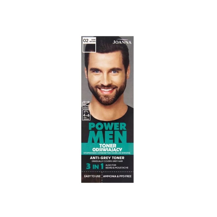 Joanna POWER MEN Tonique Rafraîchissant /02/ Dark Brown 80 g