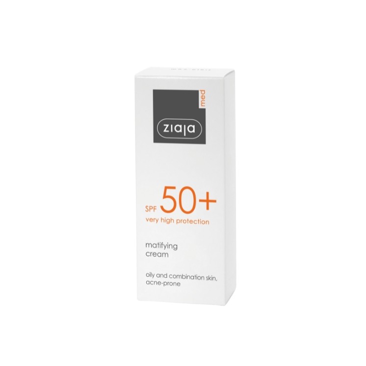 Ziaja Med Kuracja ochronna Krem do twarzy matujący SPF50+ 50 ml