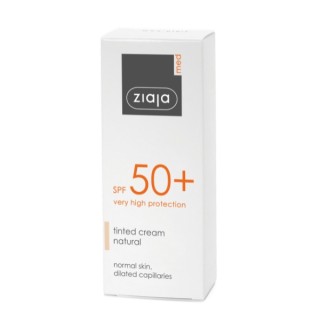 Crème protectrice visage Ziaja Med, teinte naturelle SPF50 , 50 ml