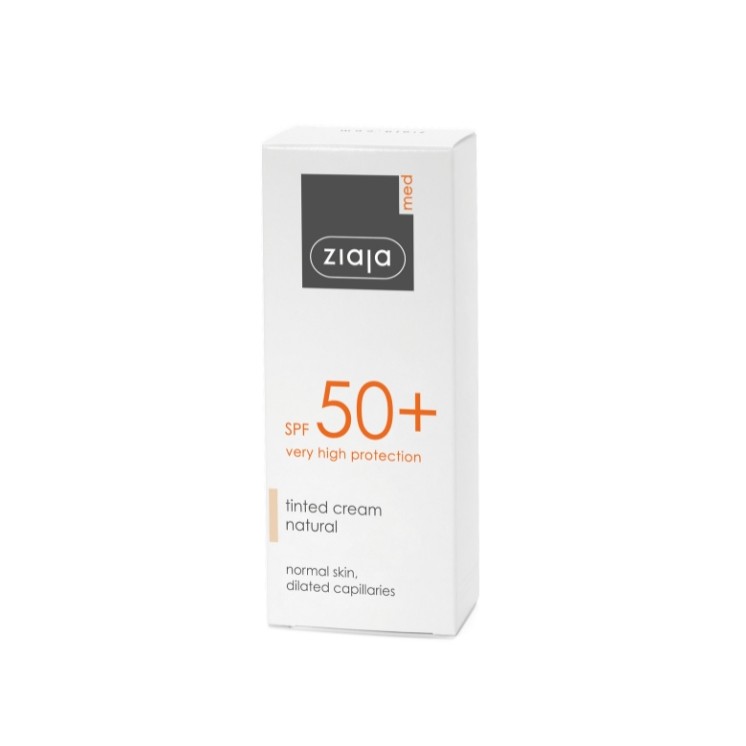 Ziaja Med Beschermende Gezichtscrème Tinting Natuurlijke Kleur SPF50 + 50 ml