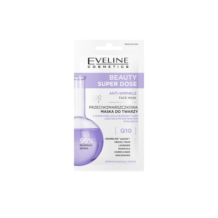 Eveline Beauty Super Dose przeciwzmarszczkowa Maska do twarzy Q10 8 ml