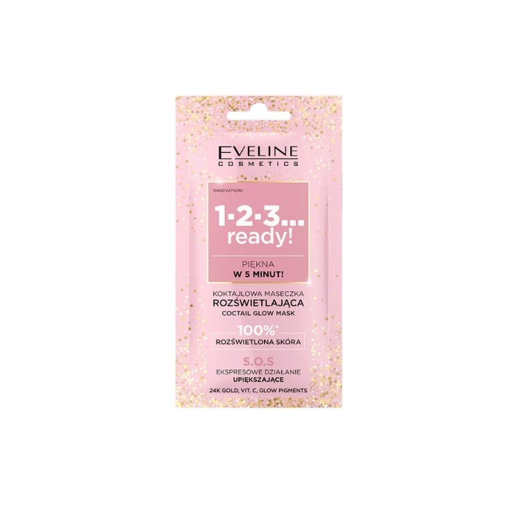 Masque visage illuminateur cocktail Eveline 1-2-3... prêt ! 8 ml