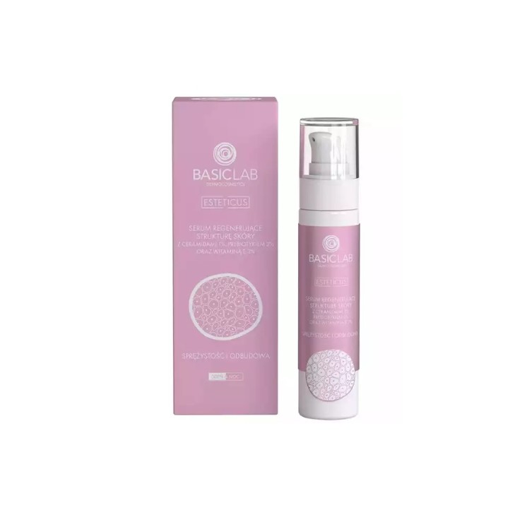 BasicLab Esteticus Facial Serum Regenererende Huidstructuur Ceramiden 1% en Probiotica 2% 50 ml