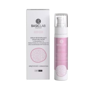Sérum visage BasicLab Esteticus, régénérant structure cutanée, céramides 1% et complexe peptidique 5 %, 50 ml