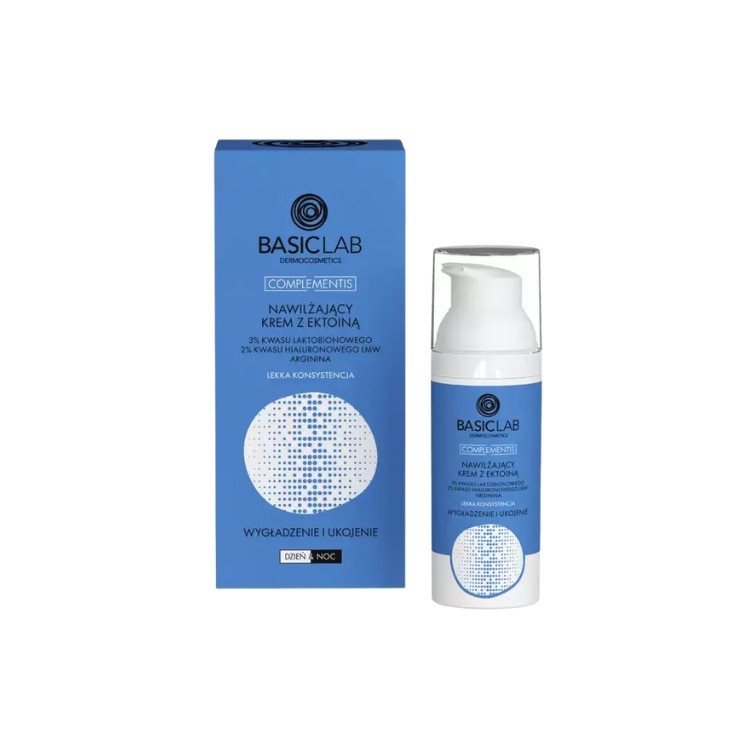 Crème visage hydratante BasicLab Complementis à l'ectoïne, consistance légère, 50 ml