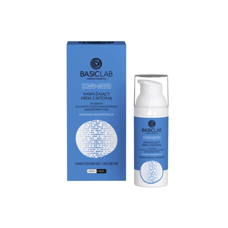 Crème visage hydratante BasicLab Complementis à l'Ectoïne, consistance ultra-légère, 50 ml