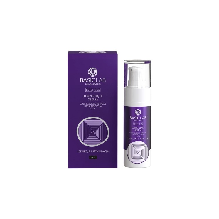 Sérum correcteur BasicLab Esteticus au rétinal 0,05 % pour la nuit 30 ml