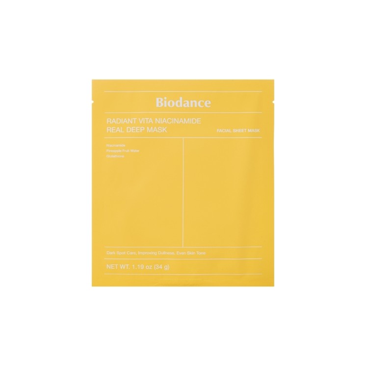 Biodance Radiant Vita Niacinamide Rozświetlająca Maska do Twarzy 1 sztuka 34 g