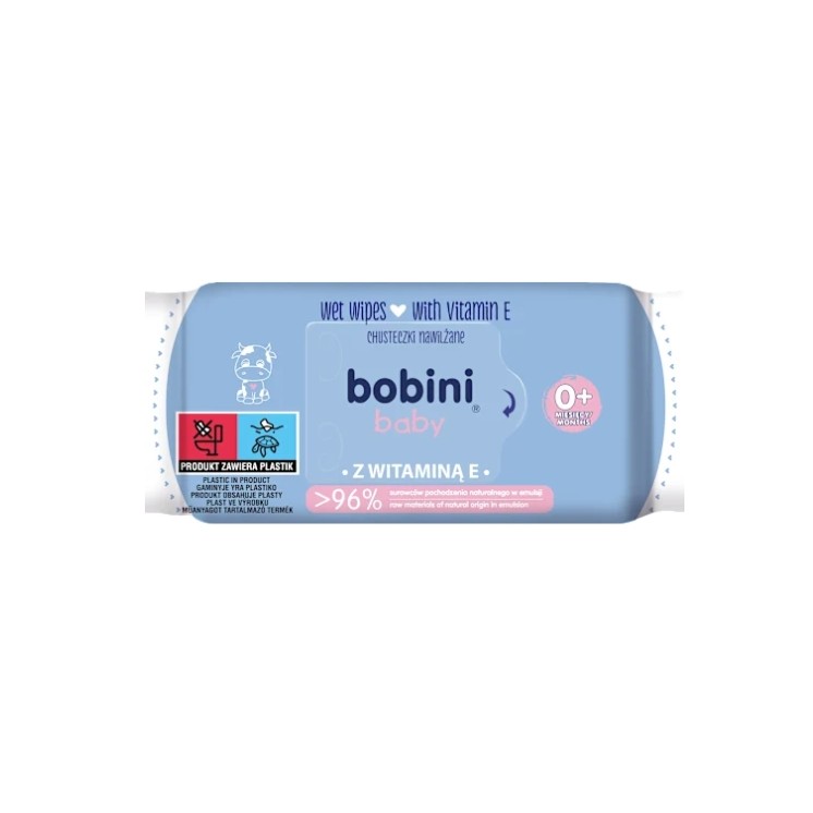 Bobini Baby Chusteczki nawilżone z Witaminą E 60 sztuk
