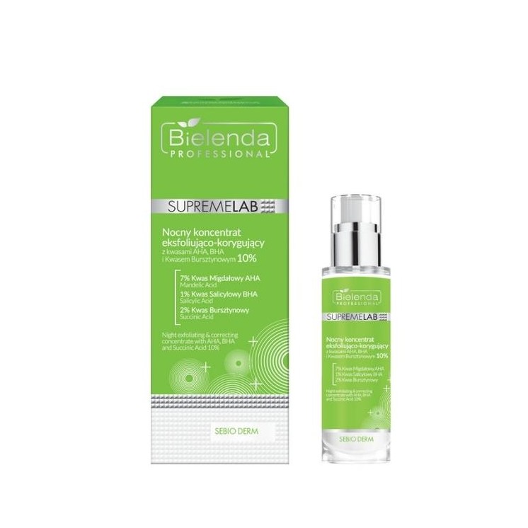 Bielenda Professional SUPREMELAB Sebio Derm nocny Koncentrat eksfoliująco-korygujący 30 ml
