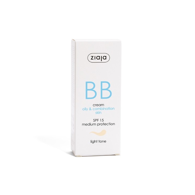 Ziaja BB crème active visage anti-imperfections pour peaux grasses et mixtes SPF15 teinte claire 50 ml