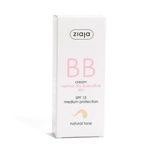 Ziaja BB aktywny Krem do twarzy na niedoskonałości do skóry normalnej, suchej i wrażliwej SPF15 odcień naturalny 50 ml