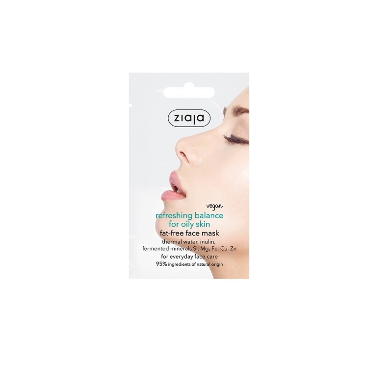 Masque visage sans huile Ziaja Équilibre du microbiome pour peaux grasses 7 ml