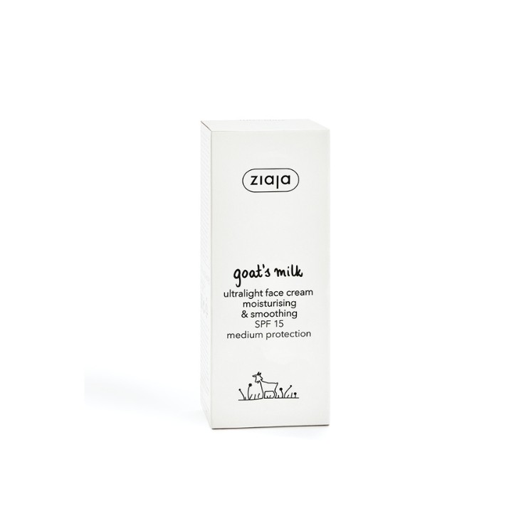 Ziaja Geitenmelk Ultralichte anti-age Hydraterende en Energiegevende Crème met UVA- en UVB-filters SPF15 Medium Bescherming 50 m