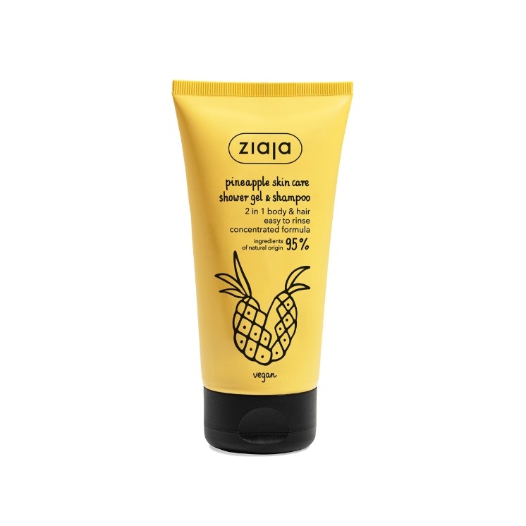 Gel douche énergisant 2 en 1 à l'ananas Ziaja 160 ml