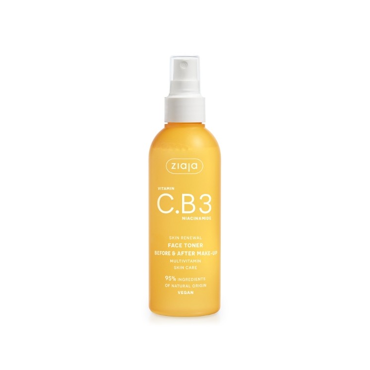 Ziaja Witamina C.B3 Niacynamid Face tonic voor en na make-up 190 ml