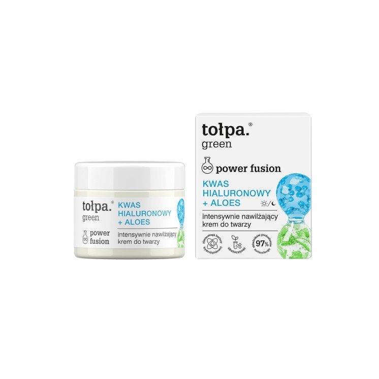 Tołpa Green Power Fusion Intensiv feuchtigkeitsspendende Gesichtscreme Hyaluronsäure + Aloe 50 ml