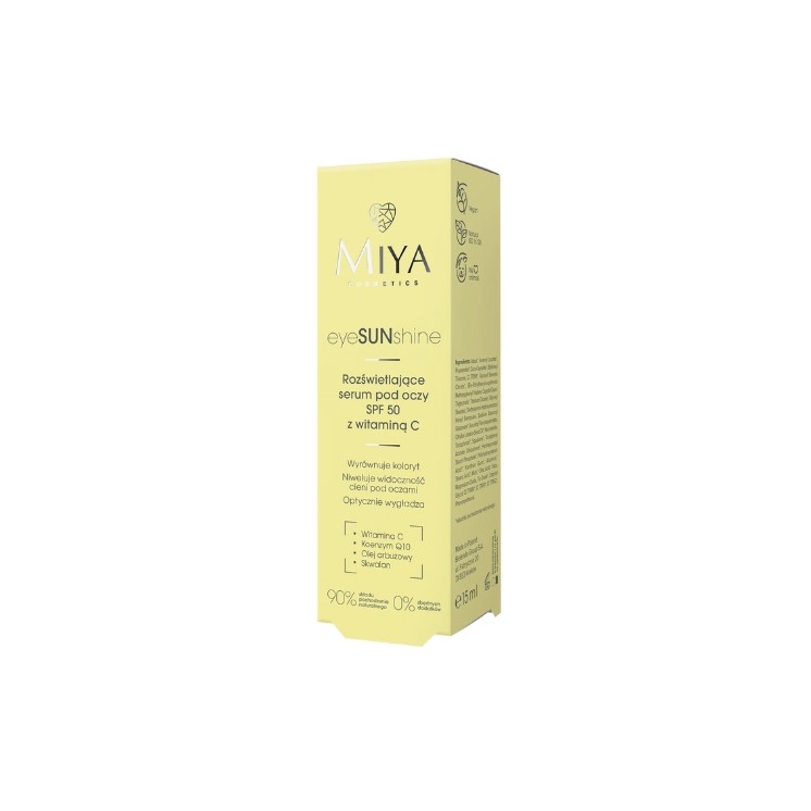 Miya Cosmetics eyeSUNshine Aufhellendes Augenserum mit Vitamin C SPF50 15 ml