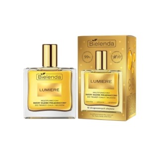 Bielenda Lumiere Huile de soin sèche multifonctionnelle pour le visage, le corps et les cheveux 50 ml