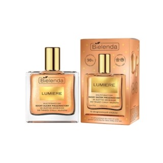 Bielenda Lumiere huile de soin sèche multifonctionnelle pour le visage, le corps et les cheveux aux particules d'or 50 ml Bielenda Lumiere huile de soin sèche multifonctionnelle pour le visage, le corps et les cheveux aux particules d'or 50 ml