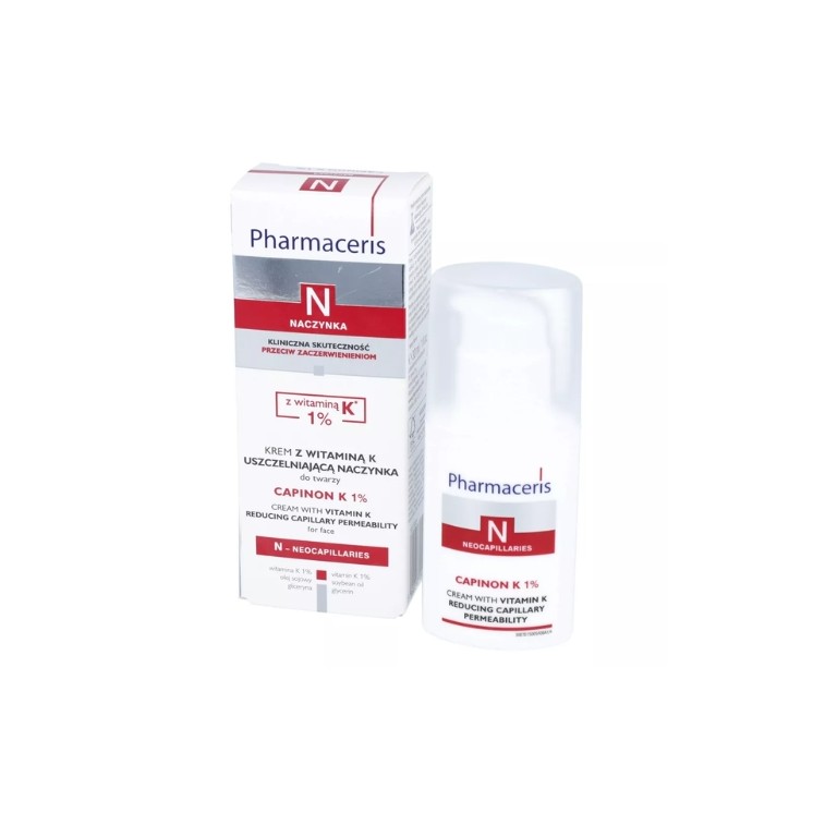 Pharmaceris N Capinon K 1% Gesichtscreme zur Versiegelung der Kapillaren mit Vitamin K 30 ml
